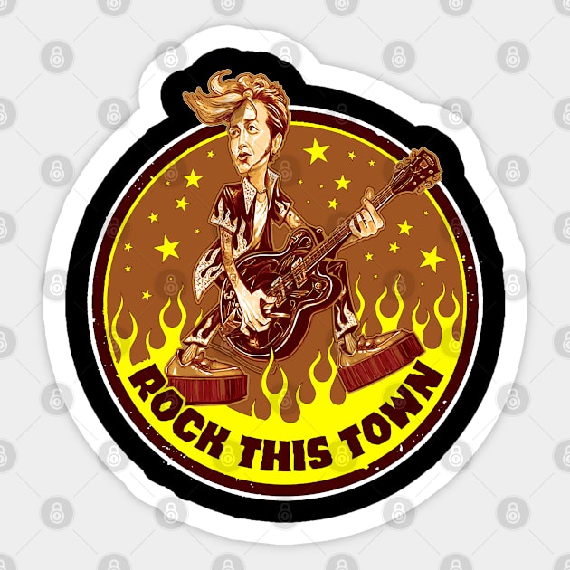 Rock This Town (Colour) Sticker by CosmicAngerDesign